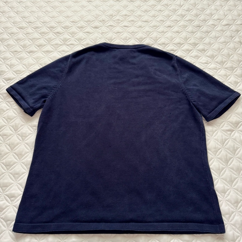Pendleton Vintage Short Sleeve Silk Blend Crewneck Sweater Tee Navy Blue Sz PS - Picture 11 of 13